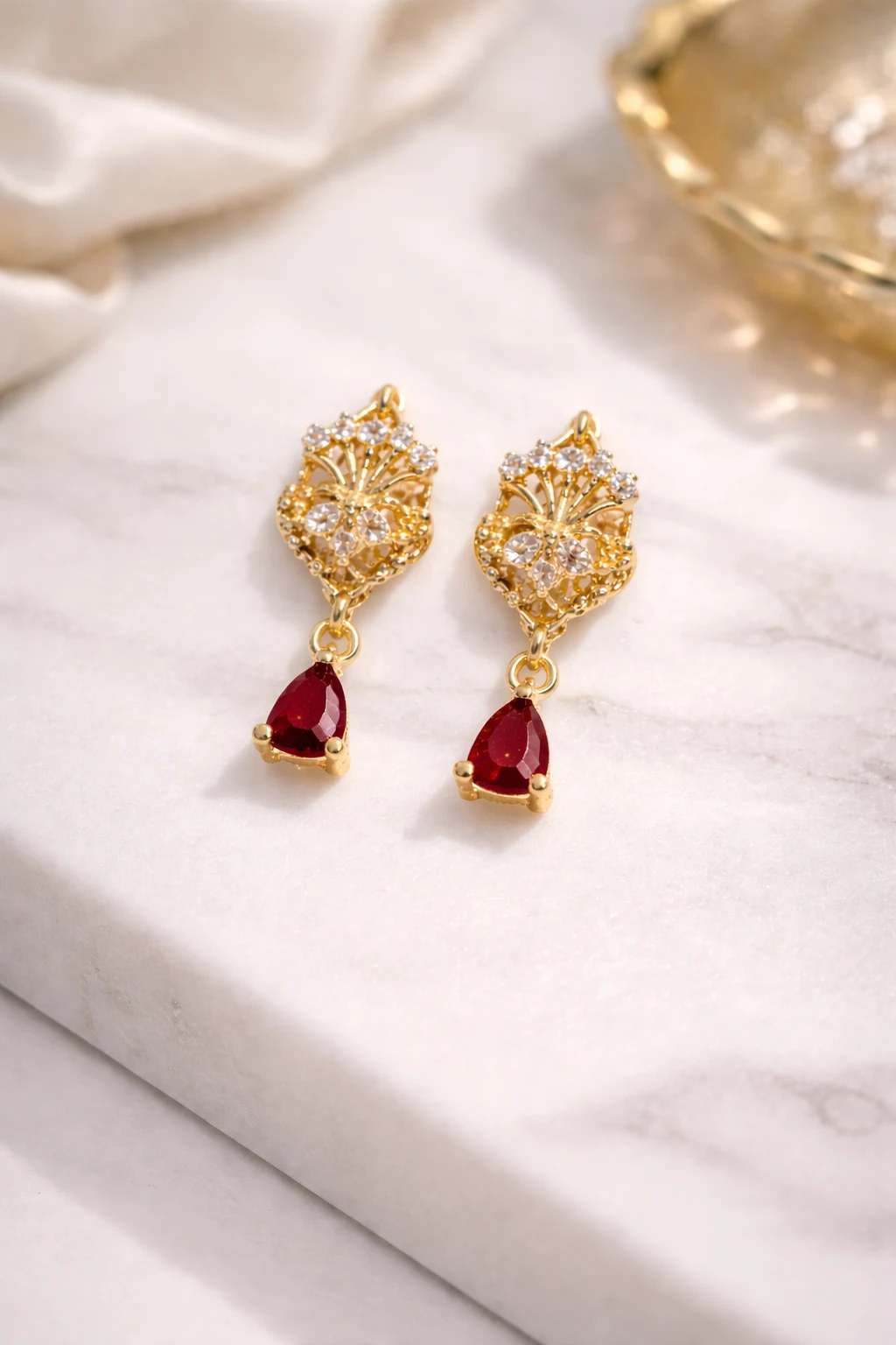 Ivory Bloom Drop Earrings image 2